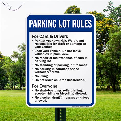 parking lot rules for condos.